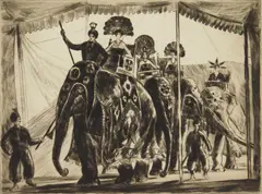 Gifford Beal, Circus Parade, drypoint