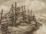 Cornelius Botke, Road to Bodega, etching