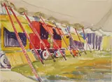 Kae Dorn Cass, Under the Big Top, watercolor on paper