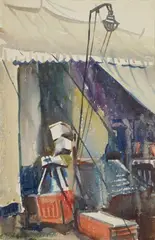 Kae Dorn Cass, Circus Scene, watercolor on paper