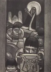 Jean Charlot, Procession at Chalma (Morse 513), lithograph, 1947