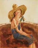 John Edward Costigan, Rosella (Swope Art Museum pg. 44), etching in colors, 1931