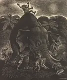 Fritz Eichenberg, The Blind Man and The Elephant wood, engraving