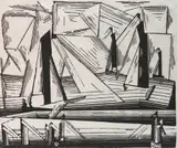 Lyonel Feininger, Fishing Boats (Prasse W248), woodcut, 1921, posthumous