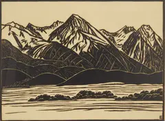 Franz Geritz, Birch Mountain, woodcut, 1928