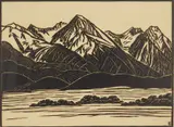 Franz Geritz, Birch Mountain, woodcut, 1928