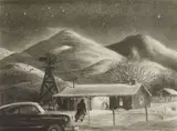 Peter Hurd, The Late Call, lithograph, 1949