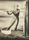 Rockwell Kent, Boatman (Burne-Jones 37), lithograph, 1929