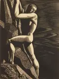 Rockwell Kent, Mountain Climber (Zigrosser 78) wood, engraving, 1933