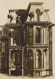 Lawrence Kupferman, Saratoga Springs, Victorian, drypoint, 1940