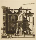 Lawrence Kupferman, Victorian Mansion, drypoint, 1938