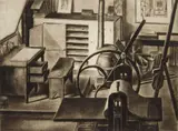 Armin Landeck, Studio Interior No.1 (Kraeft 57), drypoint, 1935