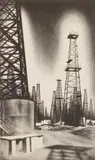 Louis Lozowick, Untitled, Oil Country (Flint 137) lithograph, 1936