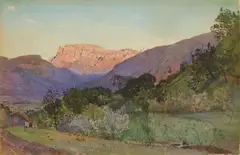 Edgar Meyer, Mountainous Landscape, watercolor on paper
