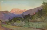 Edgar Meyer, Mountainous Landscape, watercolor on paper