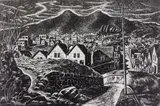 Charles Frederick Surendorf, Twin Peaks- San Francisco, woodcut, 1940