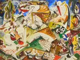 Paul B. Travis, White Hunter Chickens Out on Lions, watercolor on paper, 1955