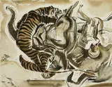 Paul B. Travis, Tiger Attacking Elephant and Rider