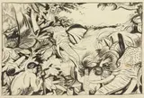 Paul B. Travis, Pygmy Hunters brush &, ink on paper, 1954
