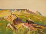 Frank N. Wilcox, Lone Rider, watercolor on paper, ca. 1940's