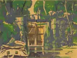 Frank N. Wilcox, Canal Lock, Maumee, silkscreen in colors
