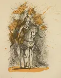 Cavalier Casqué aux Papillons. (Fields 73-1H) by Salvador Dalí, etching and aquatint in colors, offered Feb 2024