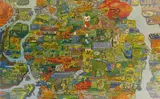 Öyvind Fahlström, Section of the World Map- A Puzzle, silkscreen on vinyl, die-cut and magnetized on enameled steel
