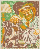 Red Grooms, The Daily Arf (Knestrick 43), silkscreen with blind intaglio in colors, 1974