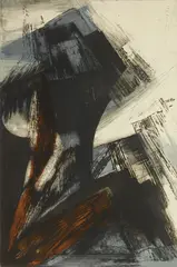 Terry Haass, Mountain Peaks, etching in colors