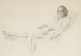 Woman in Recliner by Ian Hornak, graphite on paper, 1974, offered Feb 2024