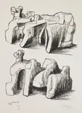 Henry Moore, Two Rock Reclining Figures (Cramer 102), lithograph, 1967