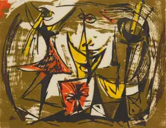 Seong Moy, The Dancing Queen, silkscreen in colors, 1953