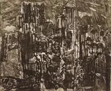 Rudy Pozzatti, Night in Etruria, etching, soft ground and engraving, 1963