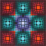 Dyevat by Victor Vasarely, silkscreen in colors, offered Feb 2024