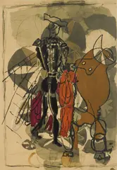 Composition with Torero by George Braque, lithograph in colors, ca. 1950's, offered Dec 2023