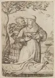 Daniel Hopfer, Lovers (Soldier Embracing a Woman), etching, ca. 1520