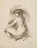 Etude De Femme Nue, Assise (Delteil 42) by Pierre-Auguste Renoir, lithograph, 1904, from L'Album des douze lithographies originales, offered Dec 2023