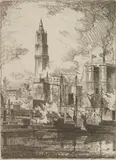 John Taylor Arms, New York Skyline, Sketch (Fletcher 435), lithograph ,1921