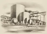 Albert William Heckman, Industrial Scene, lithograph, estate