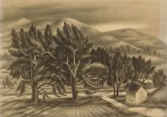 Albert William Heckman, Windblown Trees, lithograph