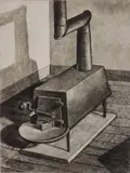 Armin Landeck, Shaker Stove (Kraeft 72), drypoint, 1938