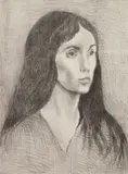 Raphael Soyer, Woman with Black Hair, lithograph, 1979