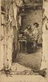 James A. M. Whistler, The Rag Gatherers (Kennedy 23 v/V), etching and drypoint on laid paper, 1858