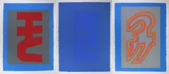 Chryssa, Untitled 3, silkscreen in colors on hand-made paper, 1978, all 3
