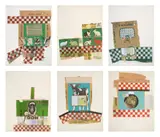 Robert Rauschenberg, Chow Bag suite of 6 silkscreens with, collage and hand-sewn collage, 1977, each