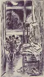 Karl Schrag, My Room - Bright Night, lithograph, 1993