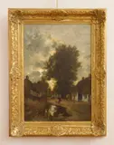 Alexandre René Veron, French Village Street, oil on canvas, 1870