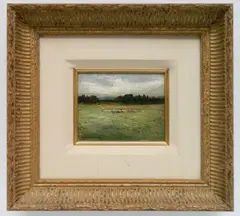 George W. Whitaker, Marsh with Trees in Distance, oil on canvasboard