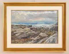 Sunset Over Pemaquid by James E. Hughes, oil on panel, 1991, offered Dec 2023