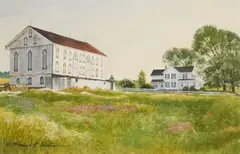 Summer Idyll by Florian K. Lawton, watercolor on paper on paper, 1986, offered Dec 2023